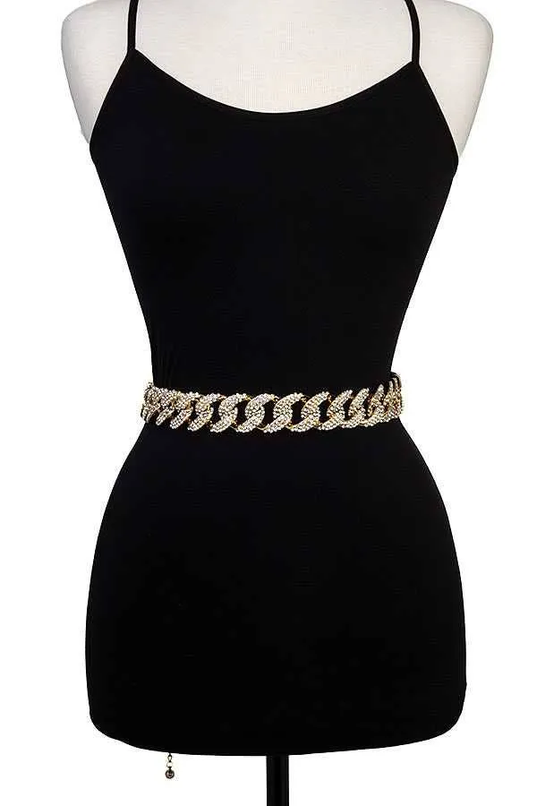 RHINESTONE CHAIN LINK BELT