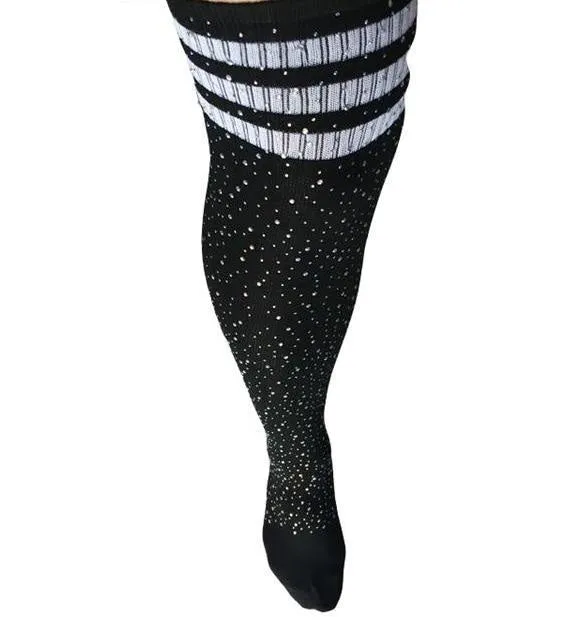 Rhinestone Studded Thigh Highs