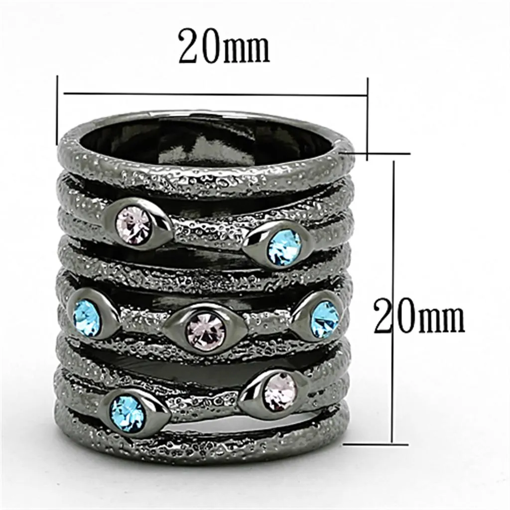 Ring Top GRD Crystal Multi LOA883 for Women Style Ruthenium