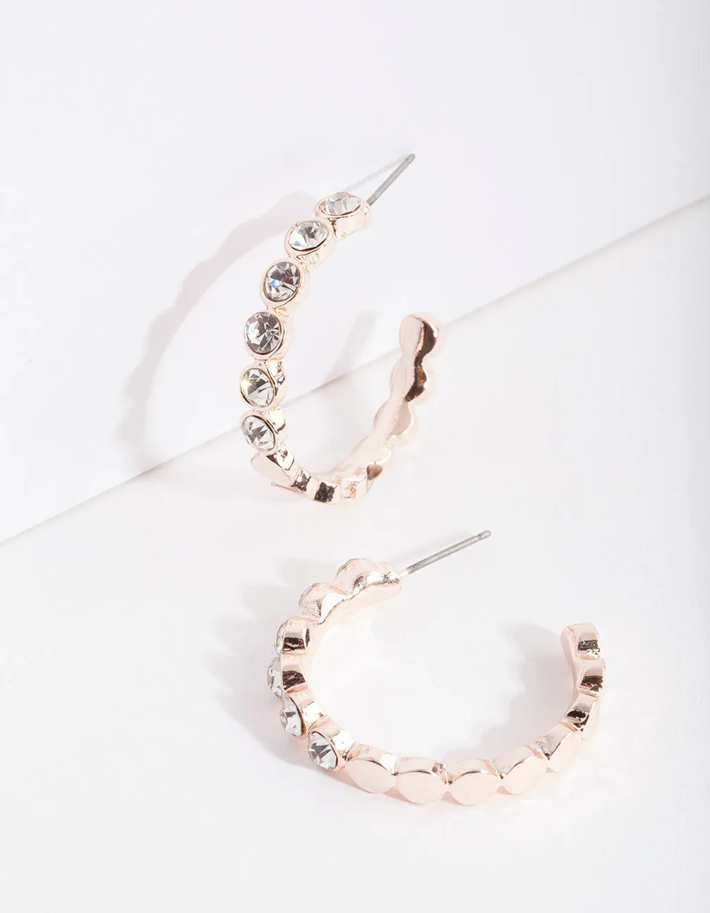 Rose Gold Chunky Diamante Earrings