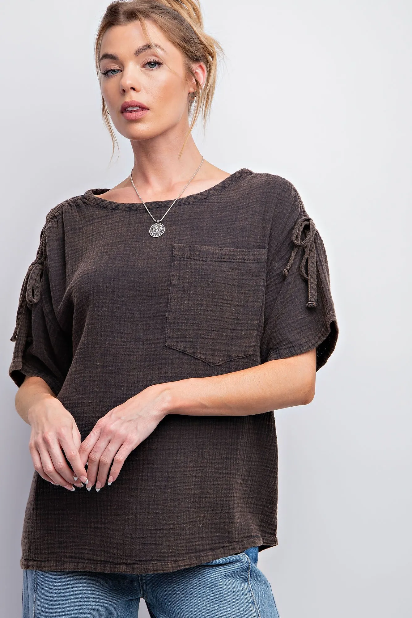 Ruched Shoulder Top