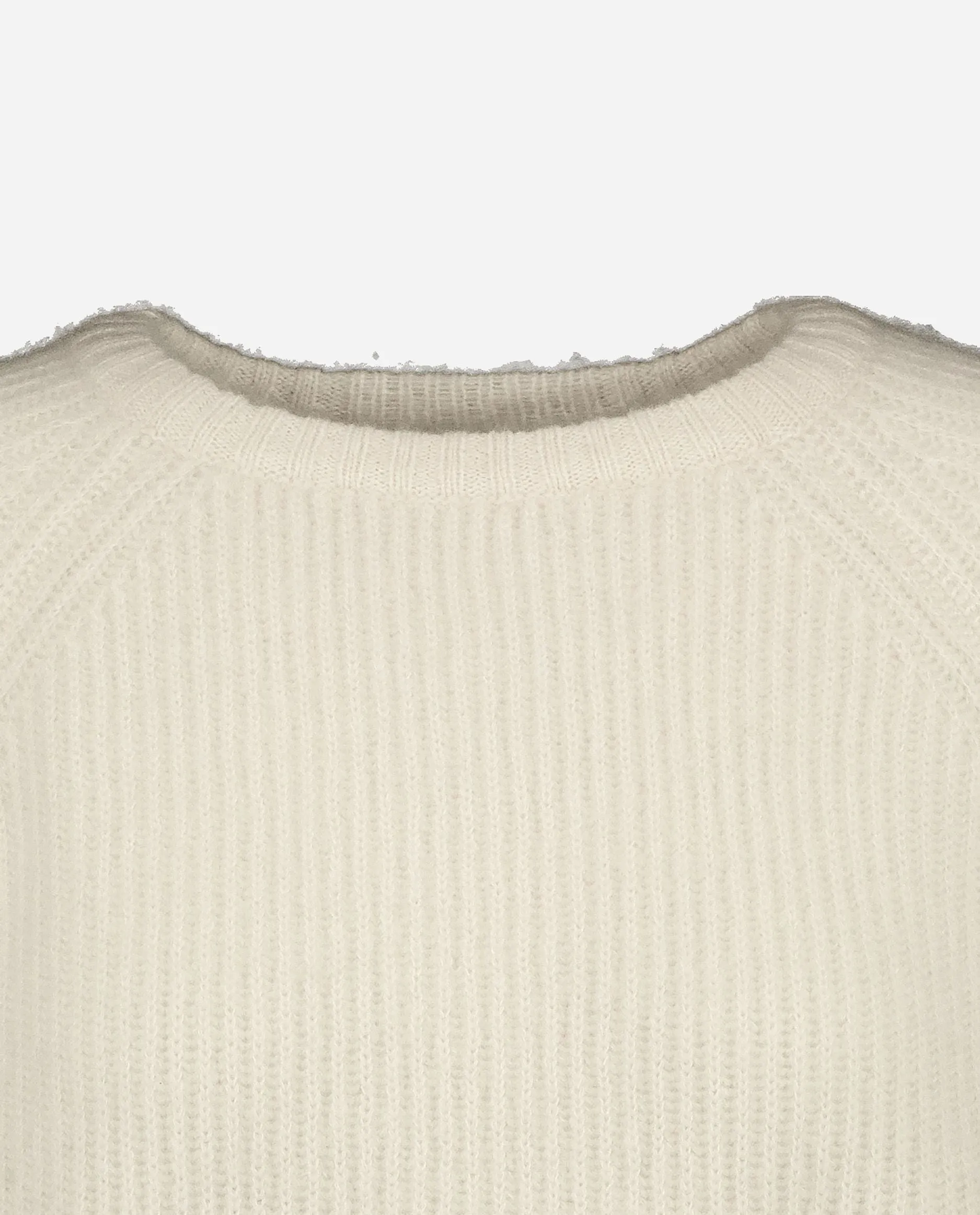 Rundhalsausschnitt Pullover aus Cashmere in Weiß