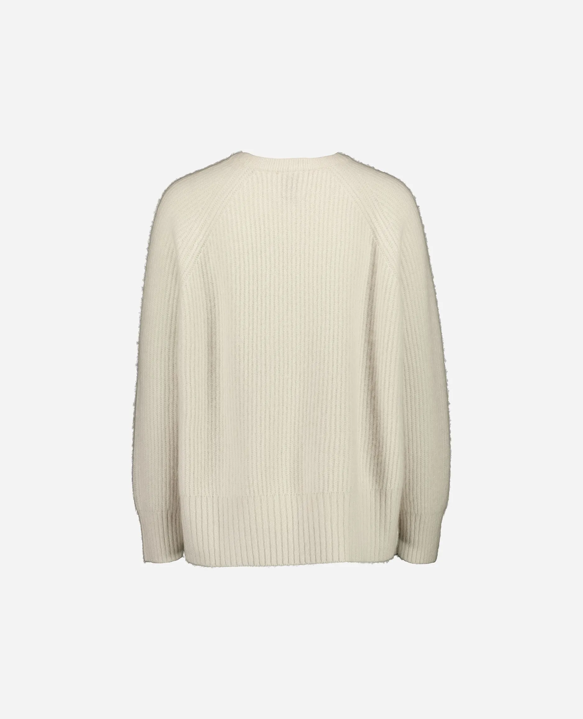 Rundhalsausschnitt Pullover aus Cashmere in Weiß