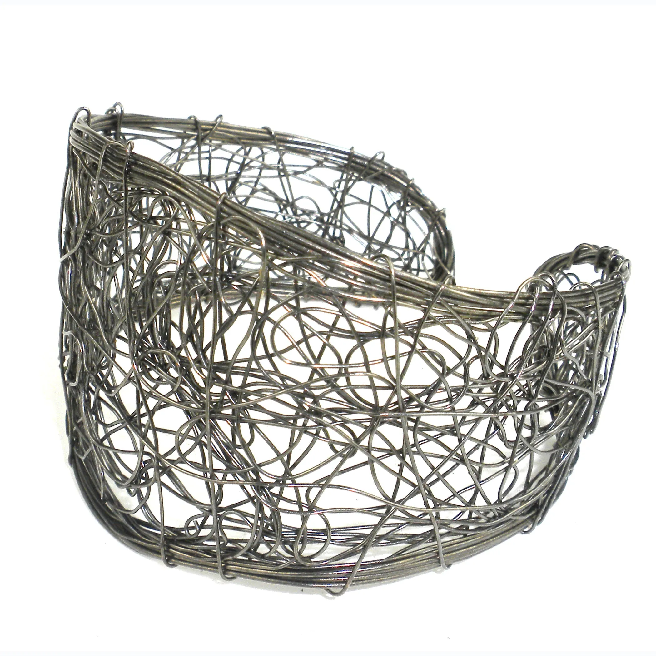 Scribble Design Wire Cuff in Gunmetal WorldFinds