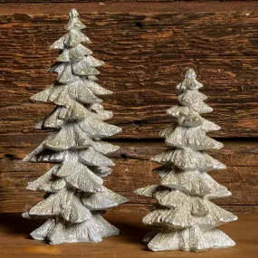 Silver Glitter Set of 2 Trees