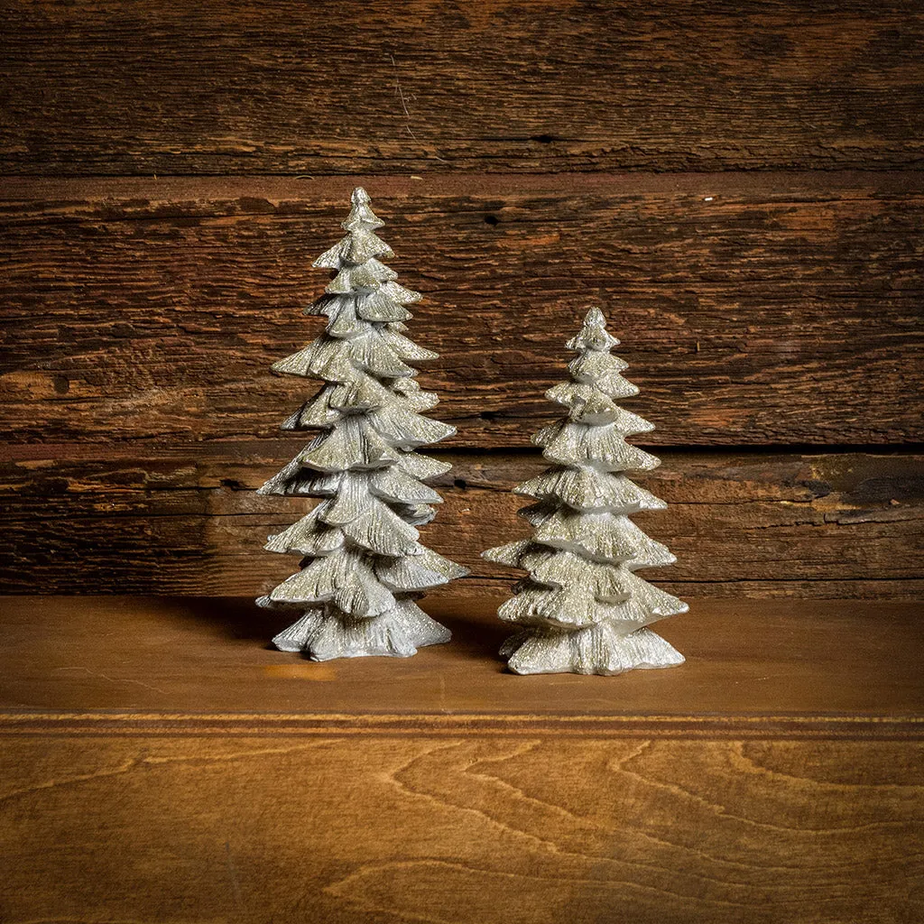 Silver Glitter Set of 2 Trees