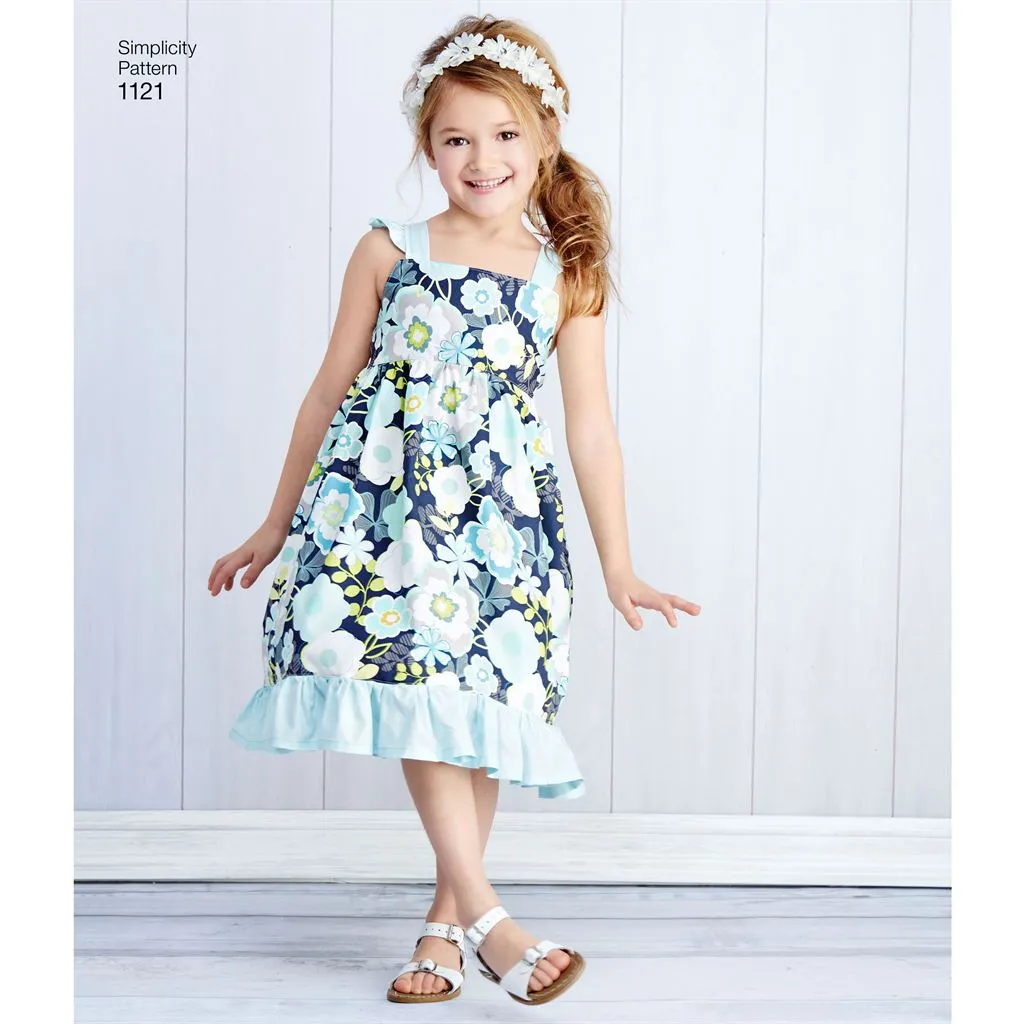 Simplicity Pattern 1121 Child's and Girls' Pullover Dresses