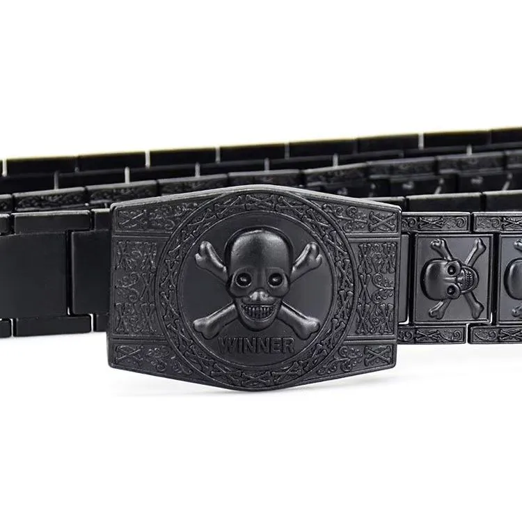 Skull & Crossbones Stainless Steel Edgy Buckle Belt