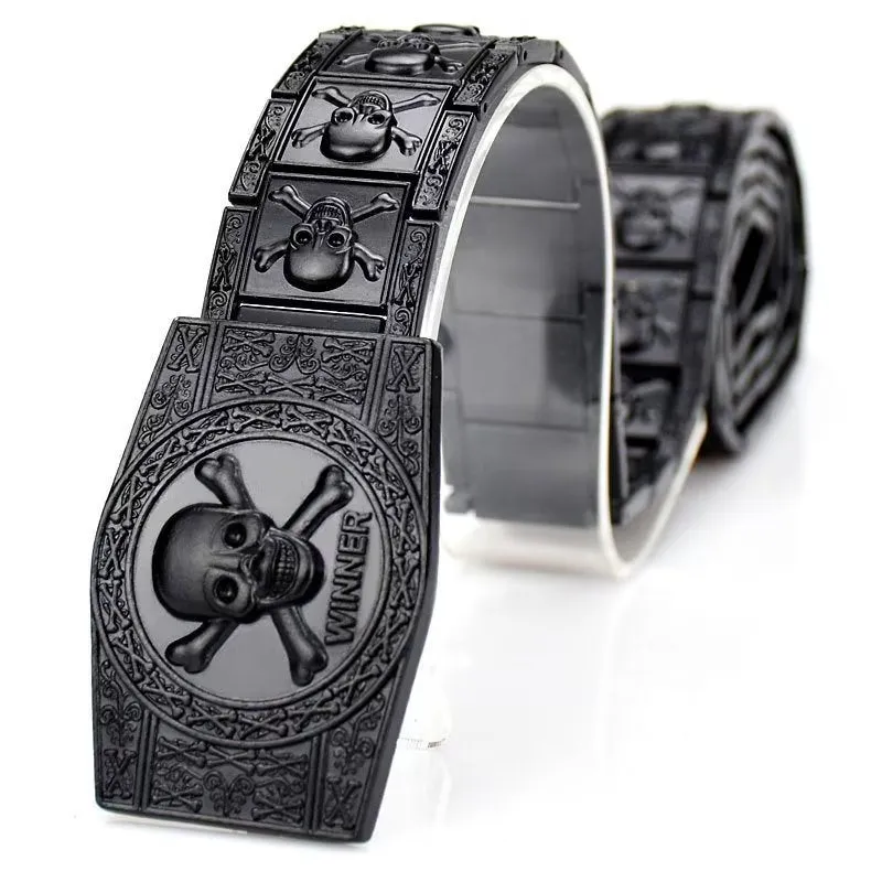 Skull & Crossbones Stainless Steel Edgy Buckle Belt