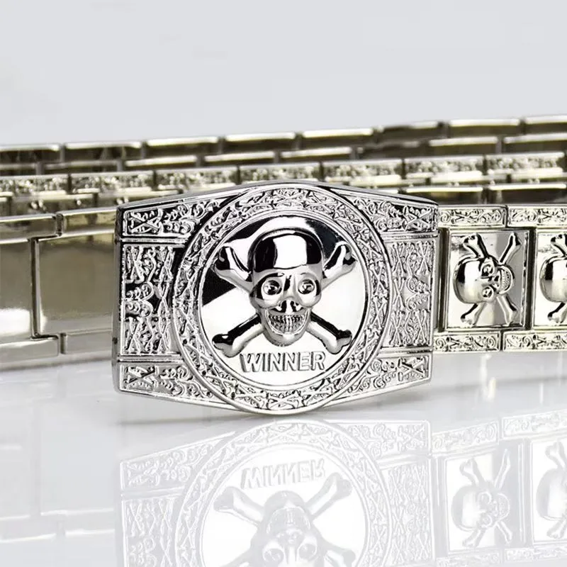 Skull & Crossbones Stainless Steel Edgy Buckle Belt