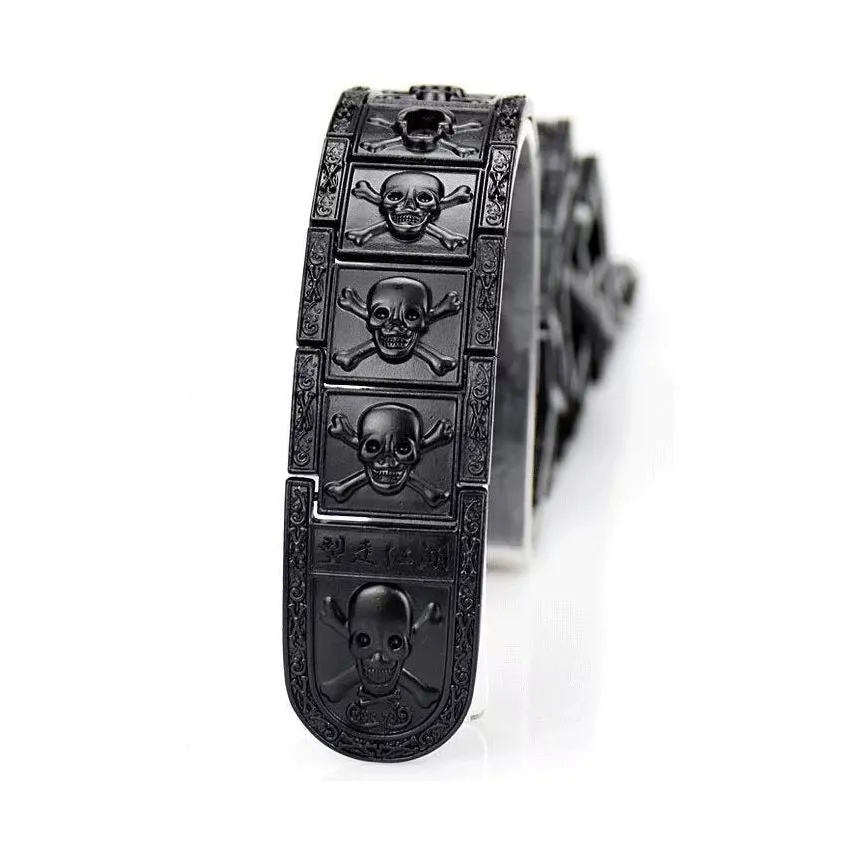 Skull & Crossbones Stainless Steel Edgy Buckle Belt