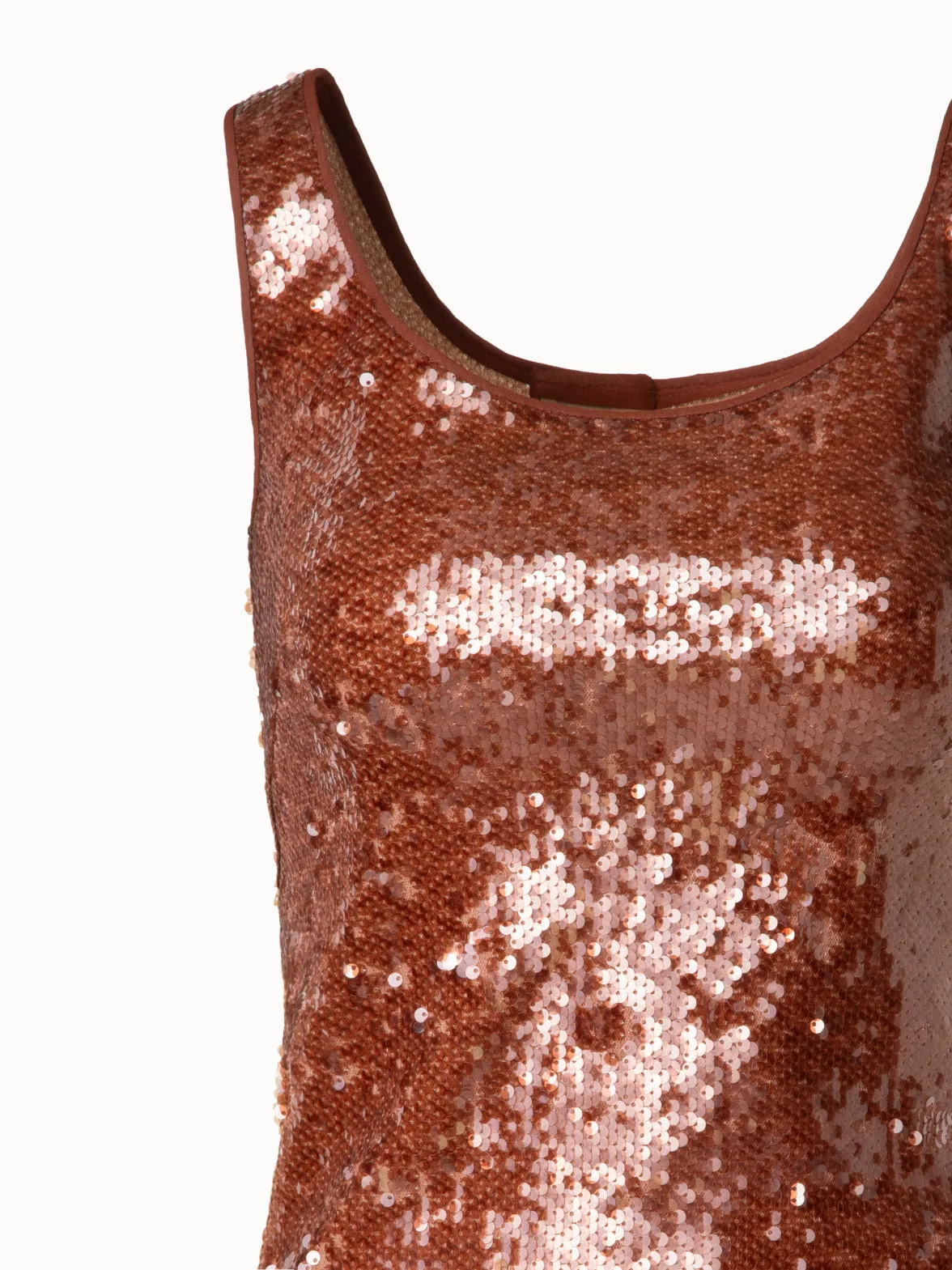 Sleeveless Top with Sequins Allover