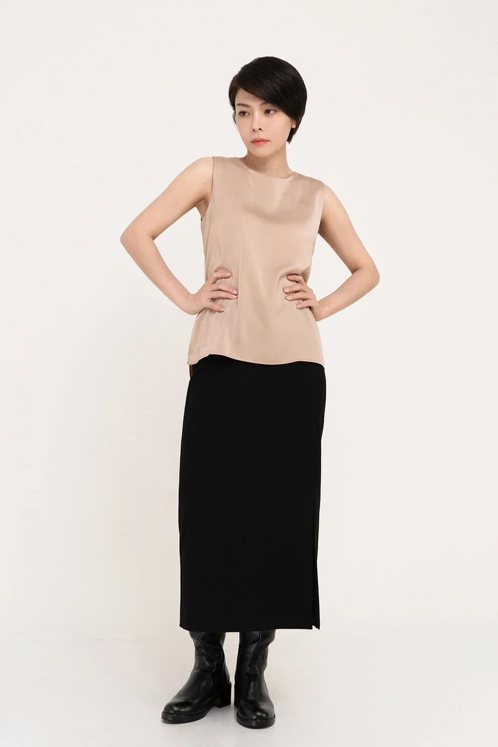 Slit Pencil Skirt