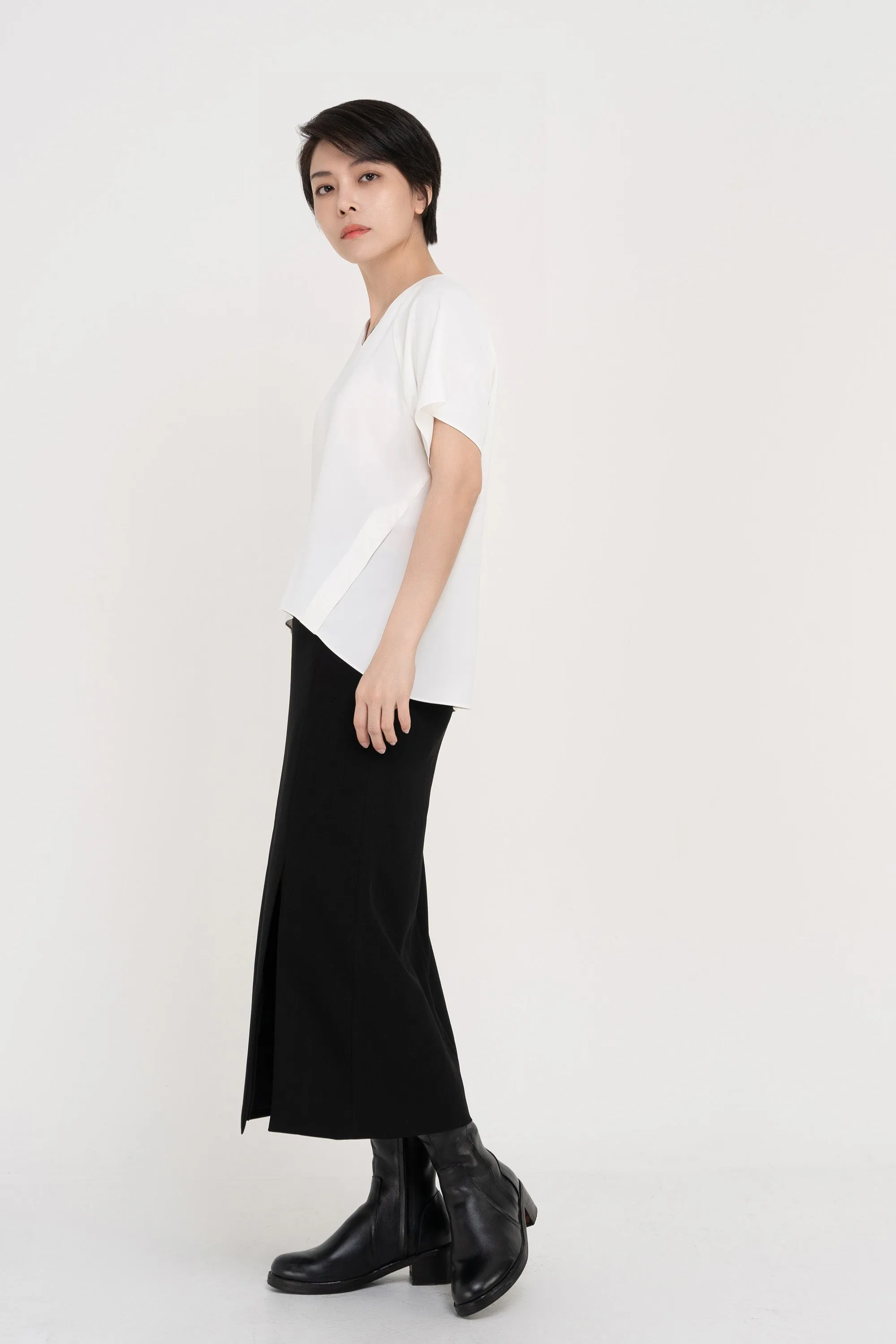 Slit Pencil Skirt