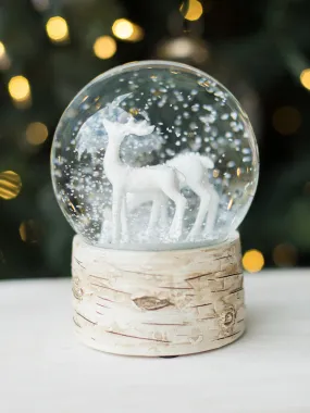 Snow Globe on Birch with Reindeer