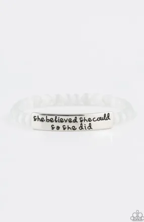 So She Did - White bracelet - Paparazzi Accessories