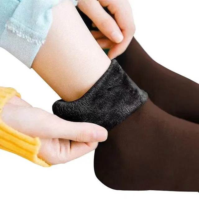 Socks Unisex Winter Warm Snow Socks Thickened Add Velvet Solid Lolita Dew Ankle Bare Leg Sox