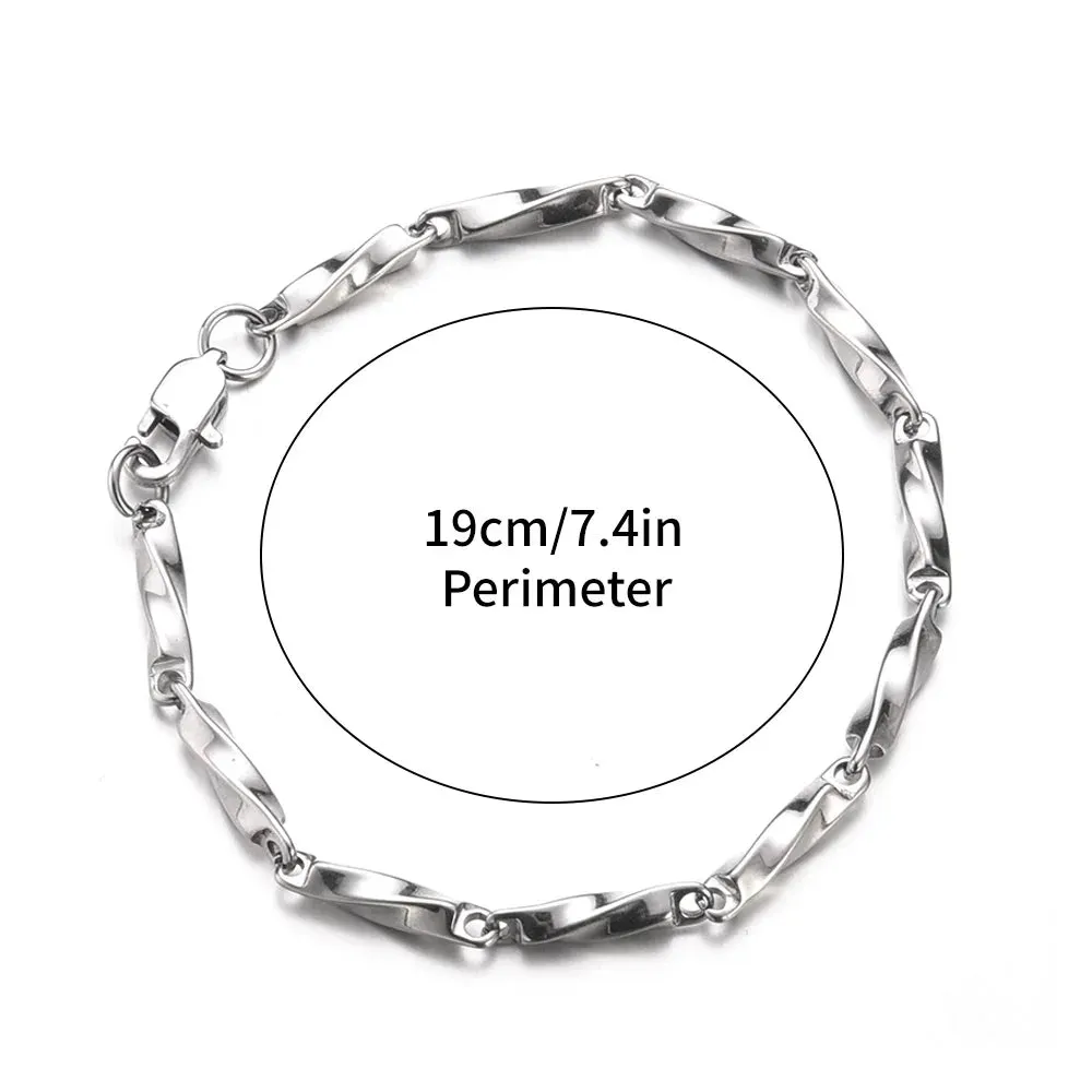 Stainless Steel Men Charm Bracelet Punk Vintage Twisted Woven Bangles for Women Fashion Casual Bracelets Bangle Chains Jewelry