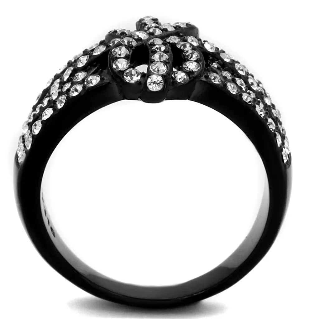 Stainless Steel Ring Top GRD Crystal Clear TK2363 for Women Style BlackIon