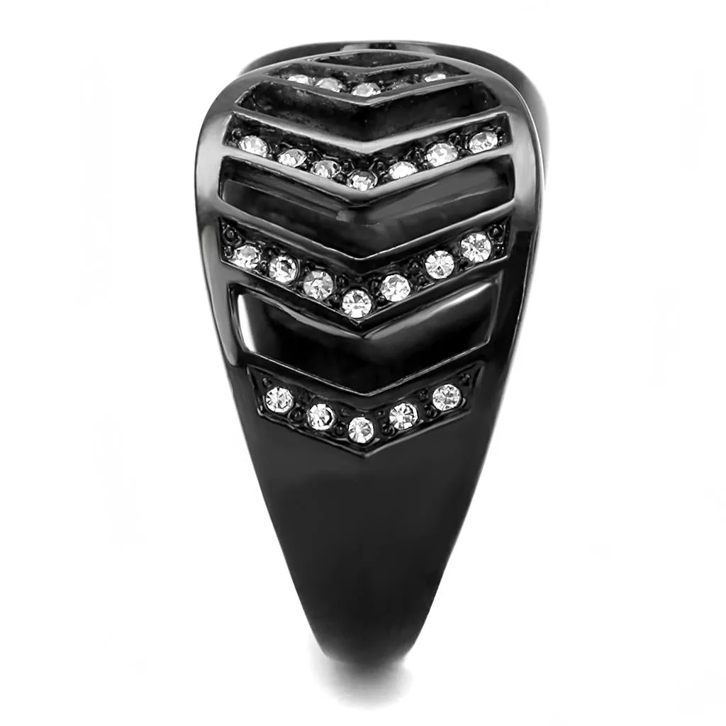 Stainless Steel Ring Top GRD Crystal Clear TK3056 for Women Style BlackIon