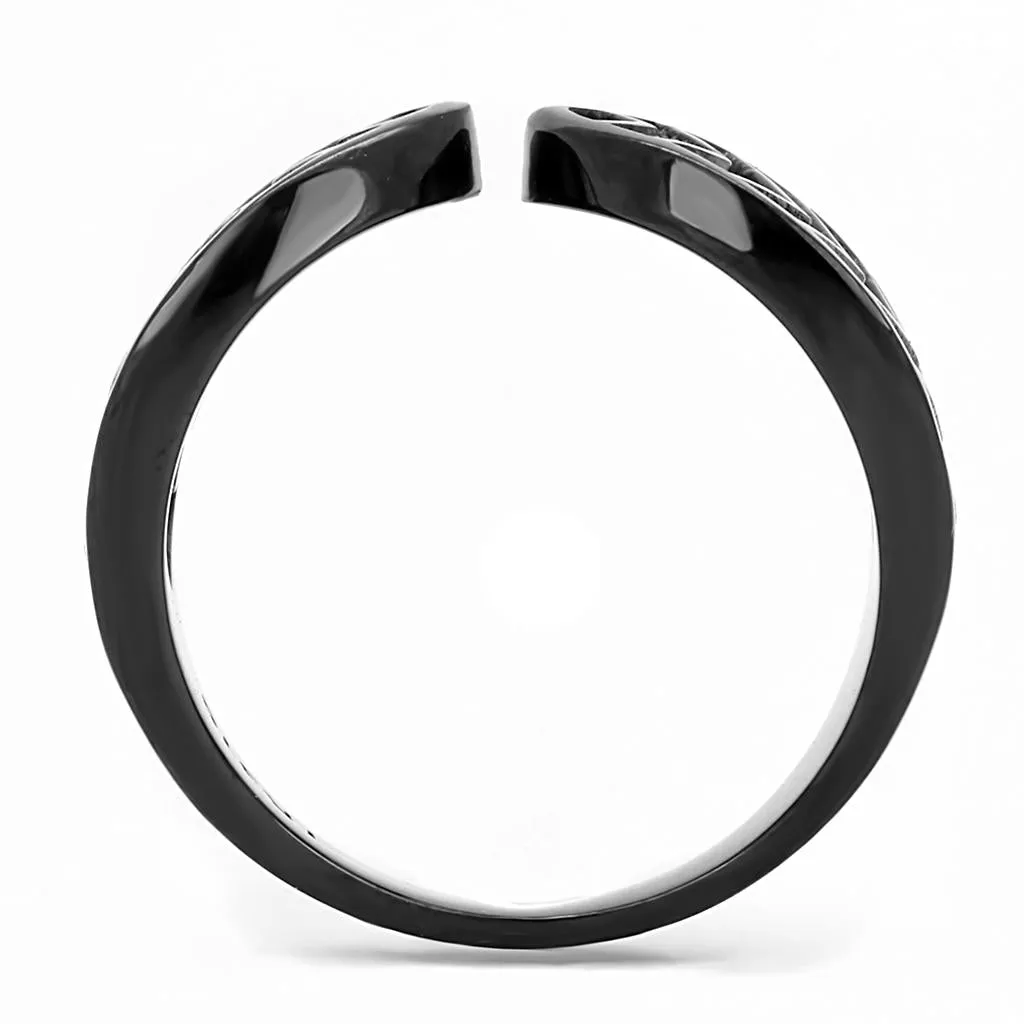 Stainless Steel Ring Top GRD Crystal Clear TK3056 for Women Style BlackIon