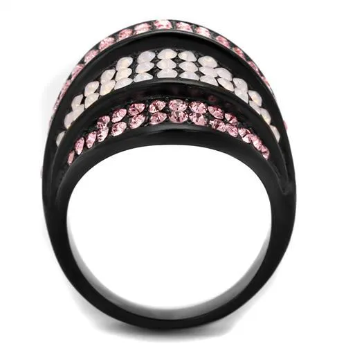 Stainless Steel Ring Top GRD Crystal Multi TK2201 for Women Style BlackIon