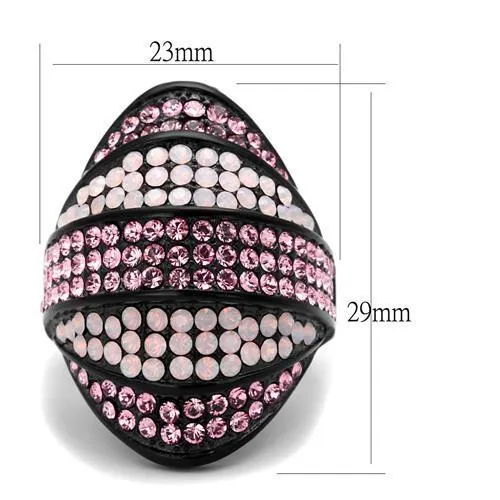 Stainless Steel Ring Top GRD Crystal Multi TK2201 for Women Style BlackIon