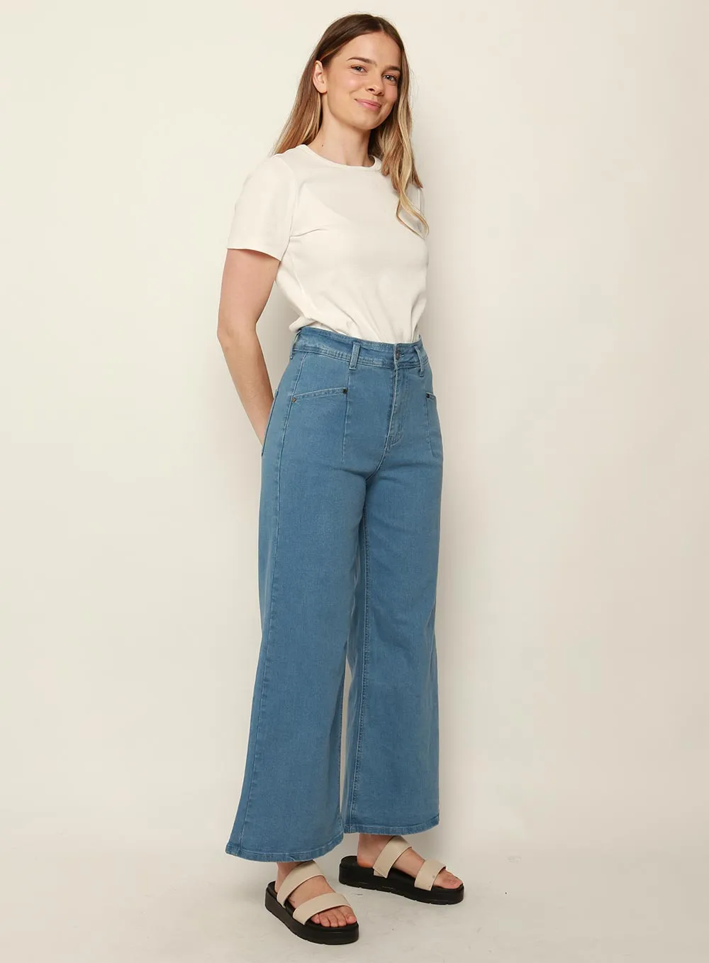 Stassy Wide Leg Pant-LIGHT BLUE