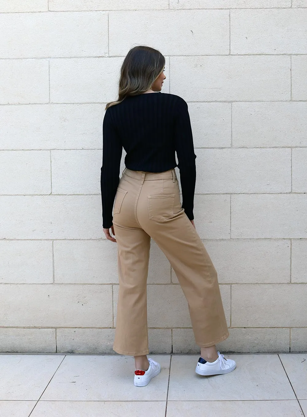 Stassy Wide Leg Pant-SAND