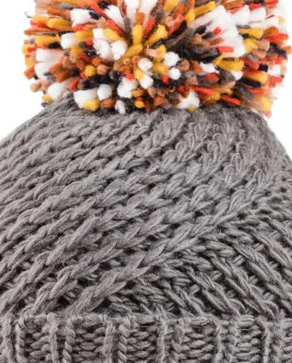 Stella Chunky Knitted Pom Pom Hat - Charcoal