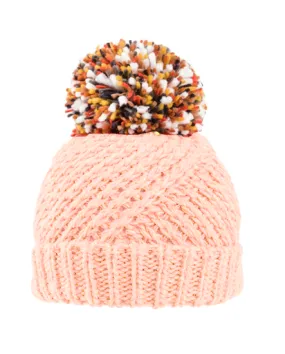 Stella Chunky Knitted Pom Pom Hat - Cream