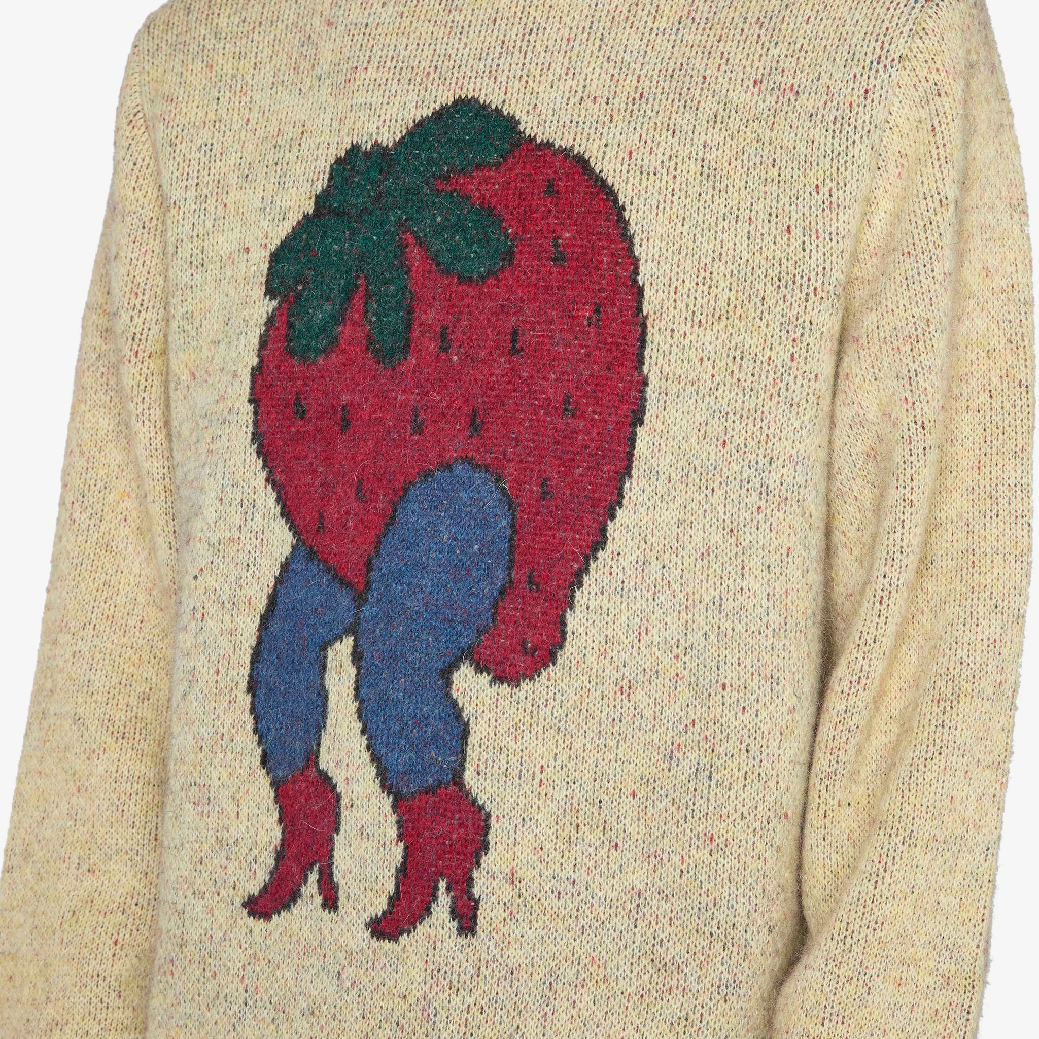 Stupid Strawberry Knitted Pullover Yellow