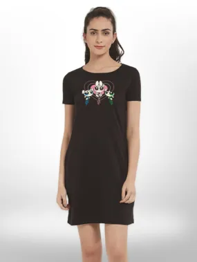 Stylish The PowerPuff Cartoon Printed  Ladies Long T-shirt For Women's
