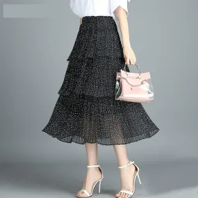 Summer Casual Polka Dot Bud Lace Skirt