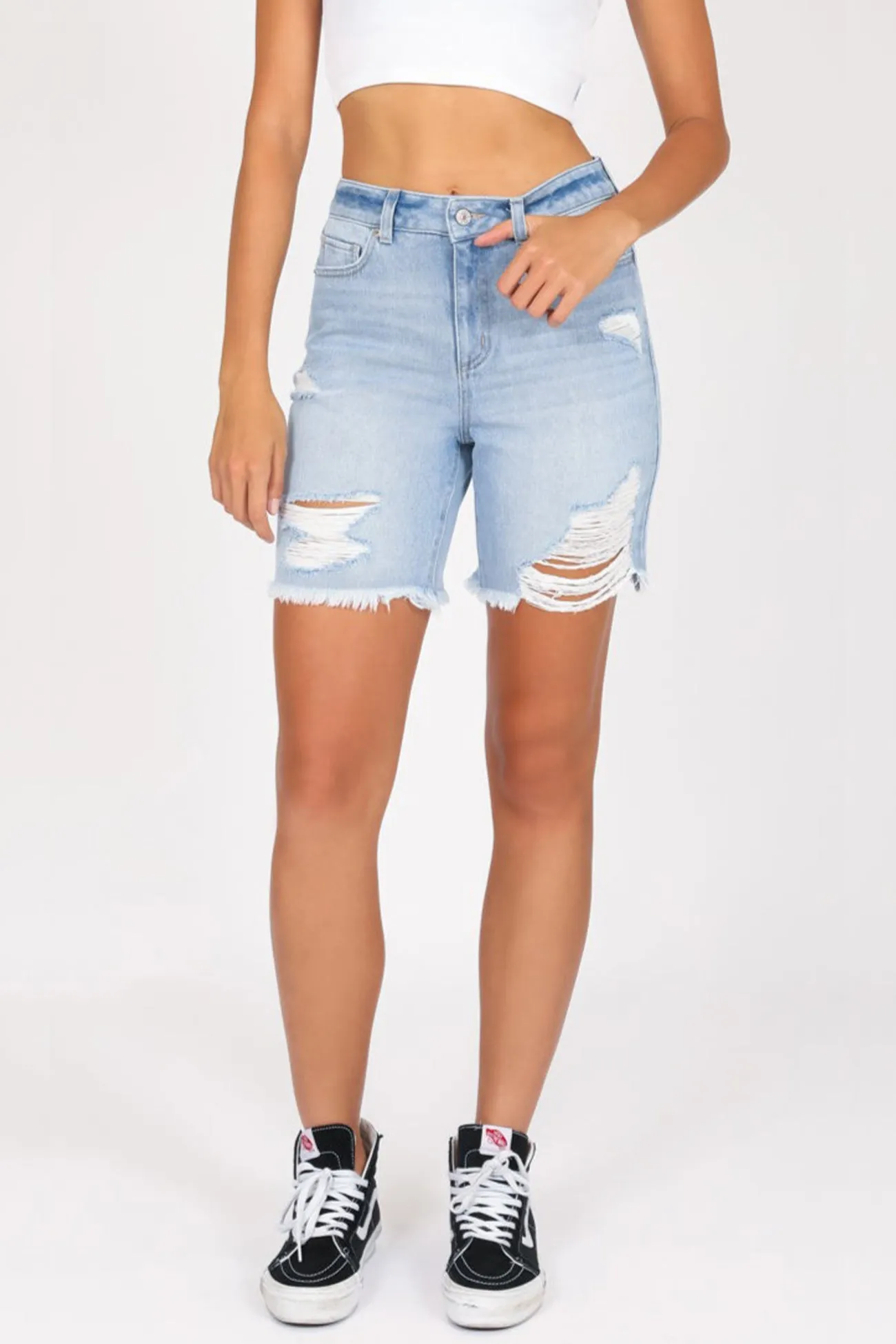 Super High Rise Wedge Bermuda Short