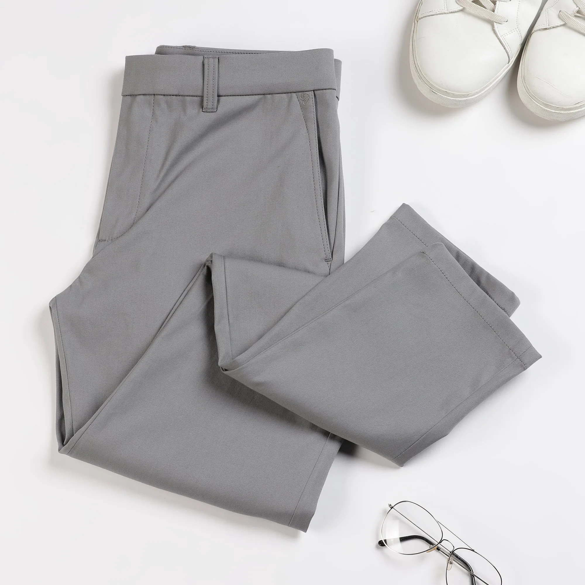 Tapered Fit Luxe Chinos - Frost Grey