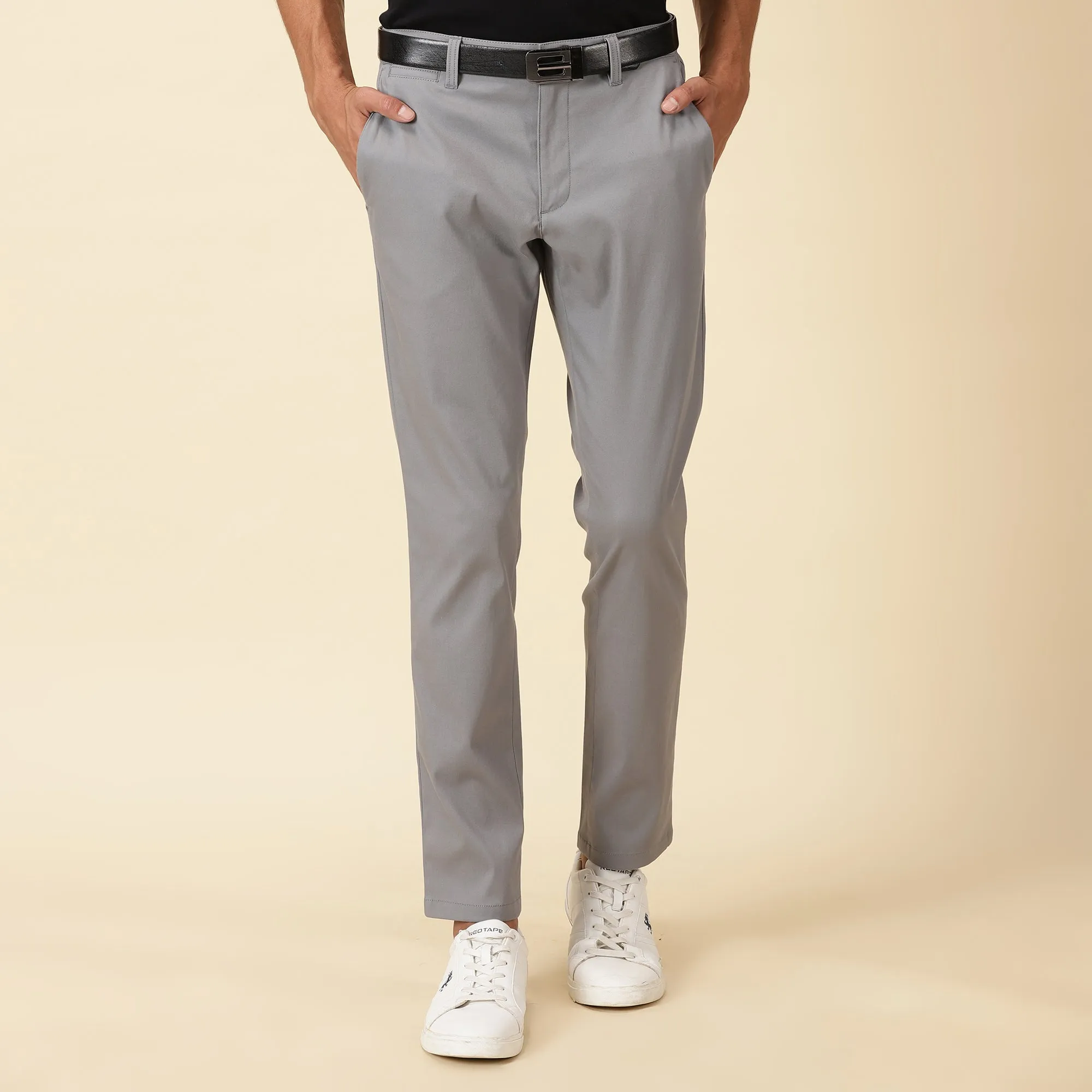 Tapered Fit Luxe Chinos - Frost Grey