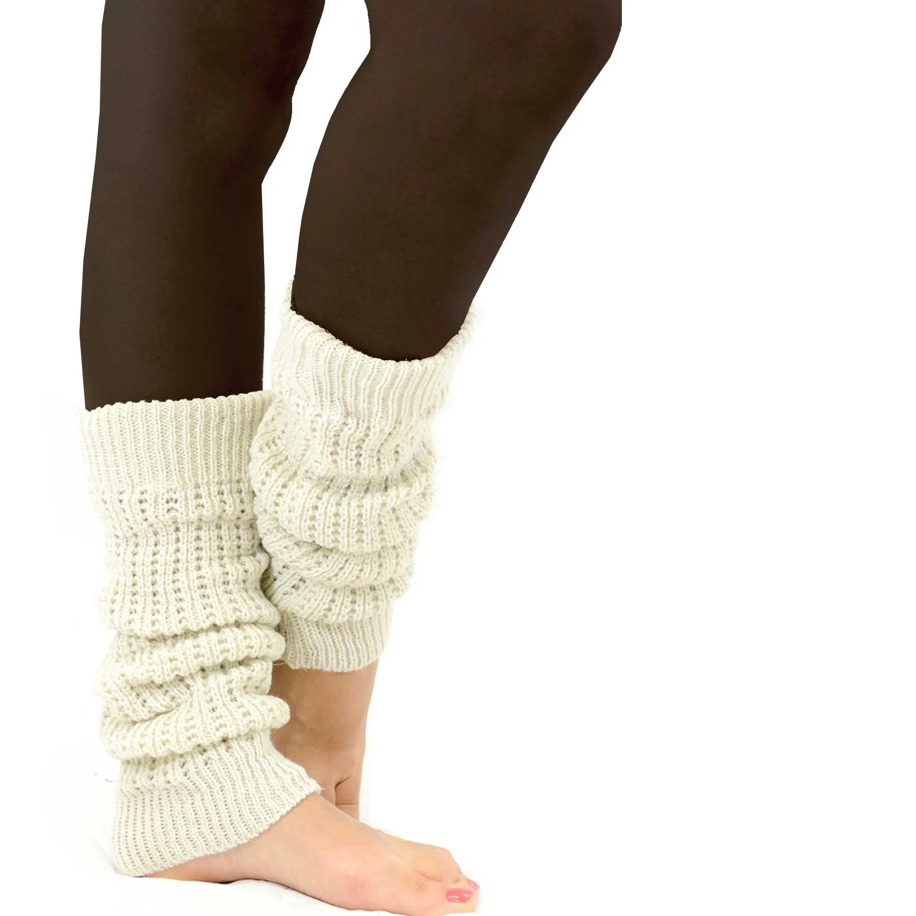 TeeHee Socks Women's Acrylic Leg Warmer Assorted A 4-Pack (Z105)