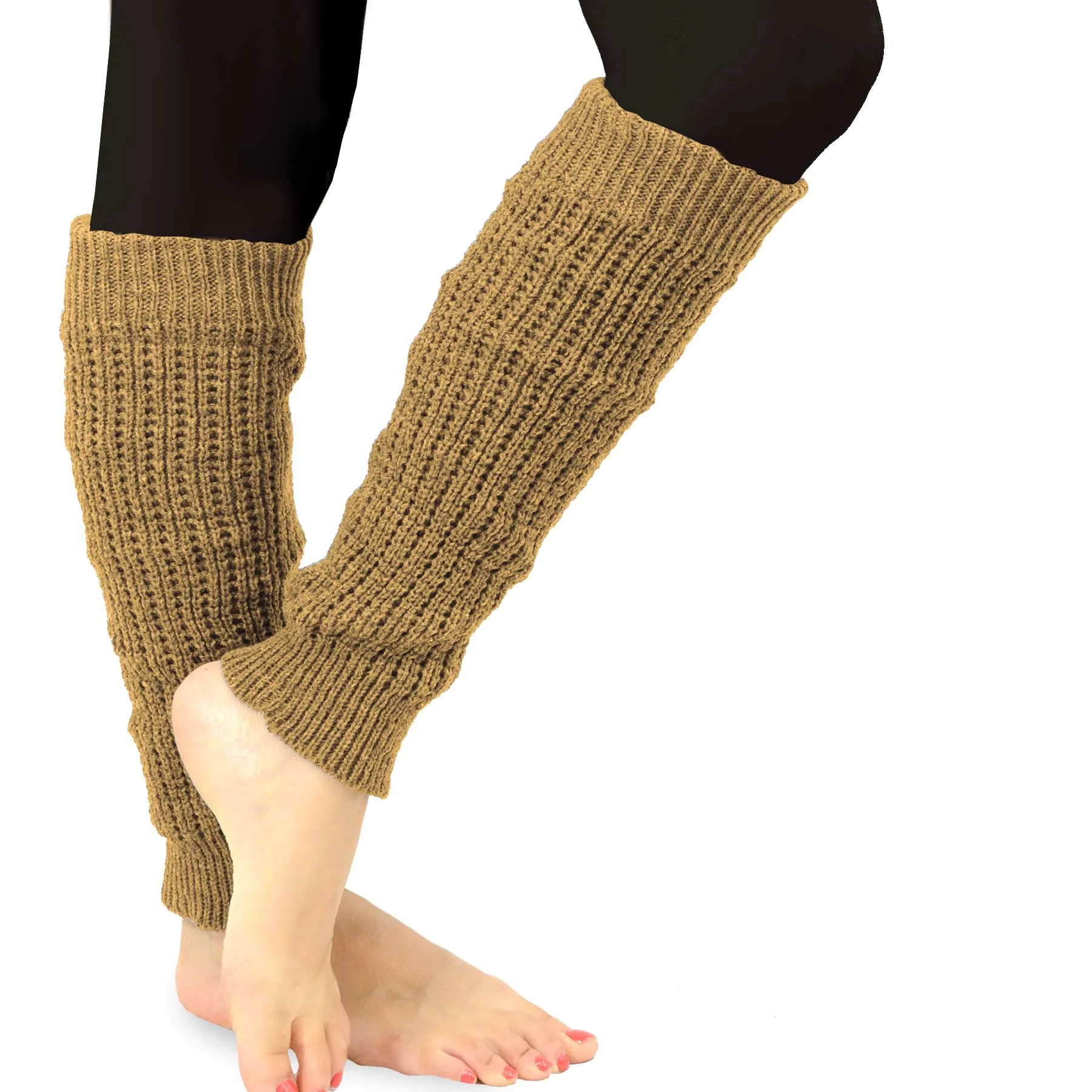 TeeHee Socks Women's Acrylic Leg Warmer Cable Knit 3-Pack (Z07)