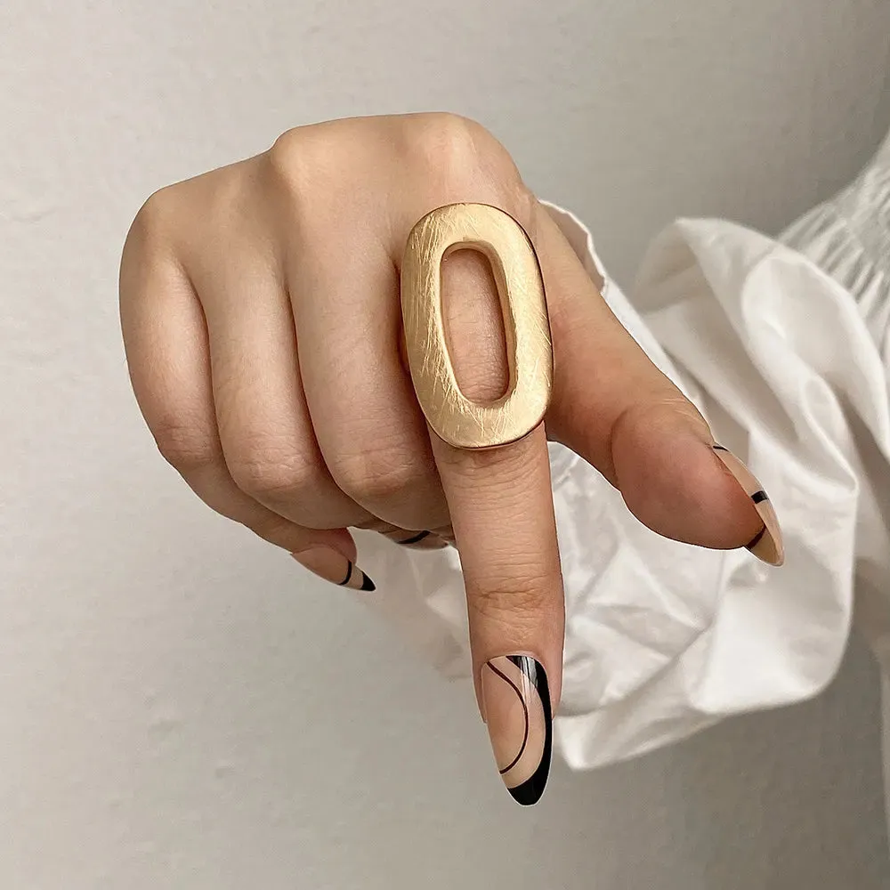 TEEK - Ms. Matte Chunky Gold Elastic Rings