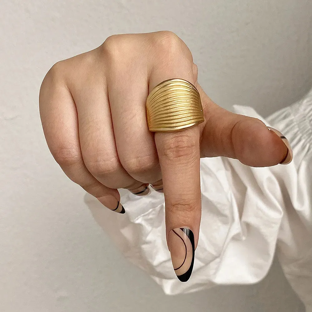 TEEK - Ms. Matte Chunky Gold Elastic Rings