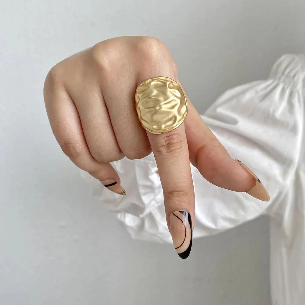 TEEK - Ms. Matte Chunky Gold Elastic Rings