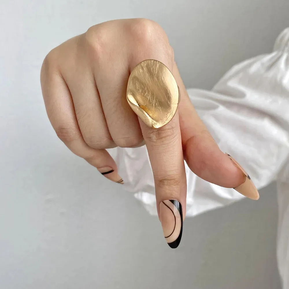 TEEK - Ms. Matte Chunky Gold Elastic Rings