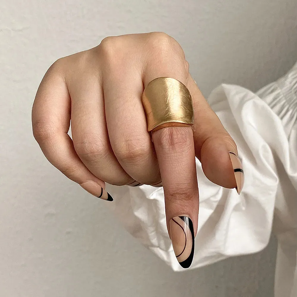 TEEK - Ms. Matte Chunky Gold Elastic Rings