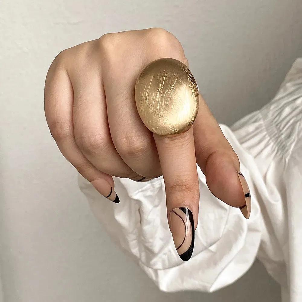 TEEK - Ms. Matte Chunky Gold Elastic Rings