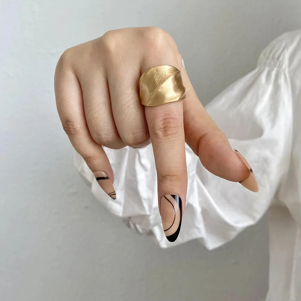 TEEK - Ms. Matte Chunky Gold Elastic Rings