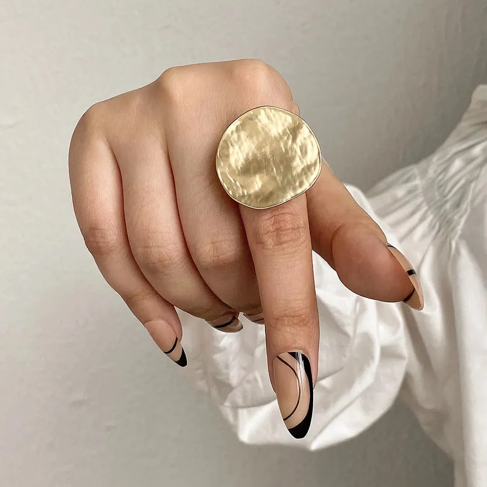 TEEK - Ms. Matte Chunky Gold Elastic Rings