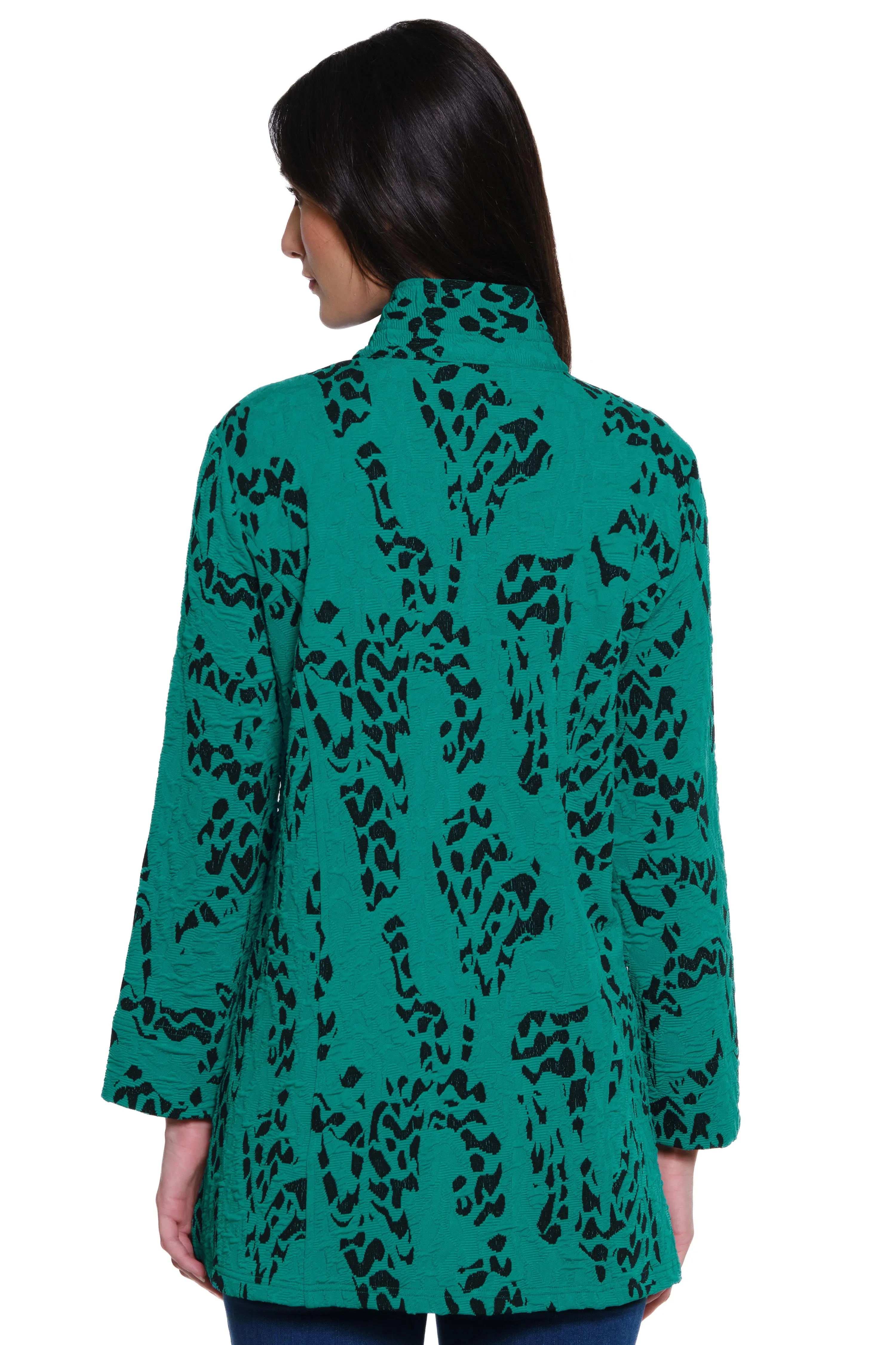 Textured Button Front Tunic - Women's - Jade