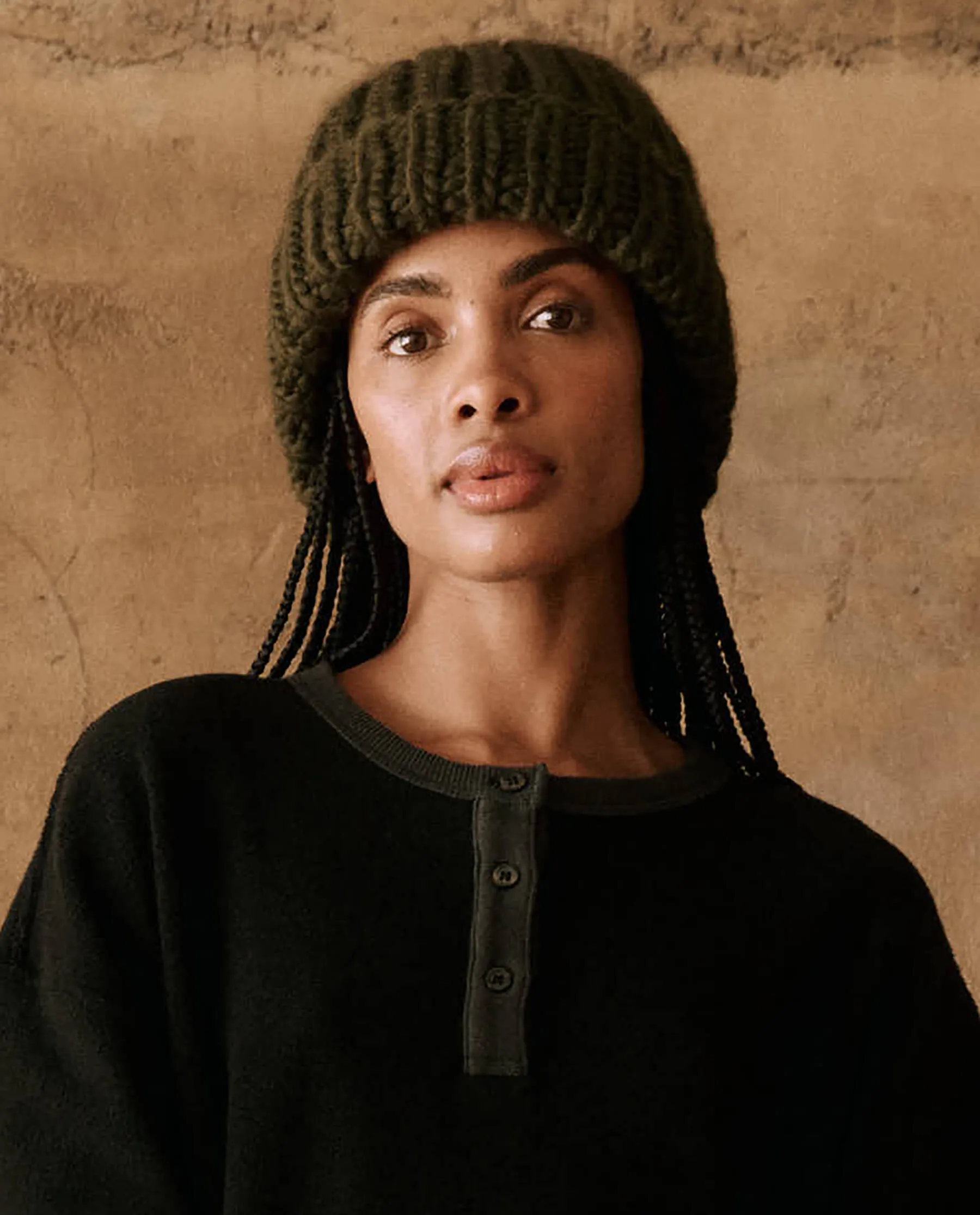 The Handknit Chunky Beanie. -- Winter Moss