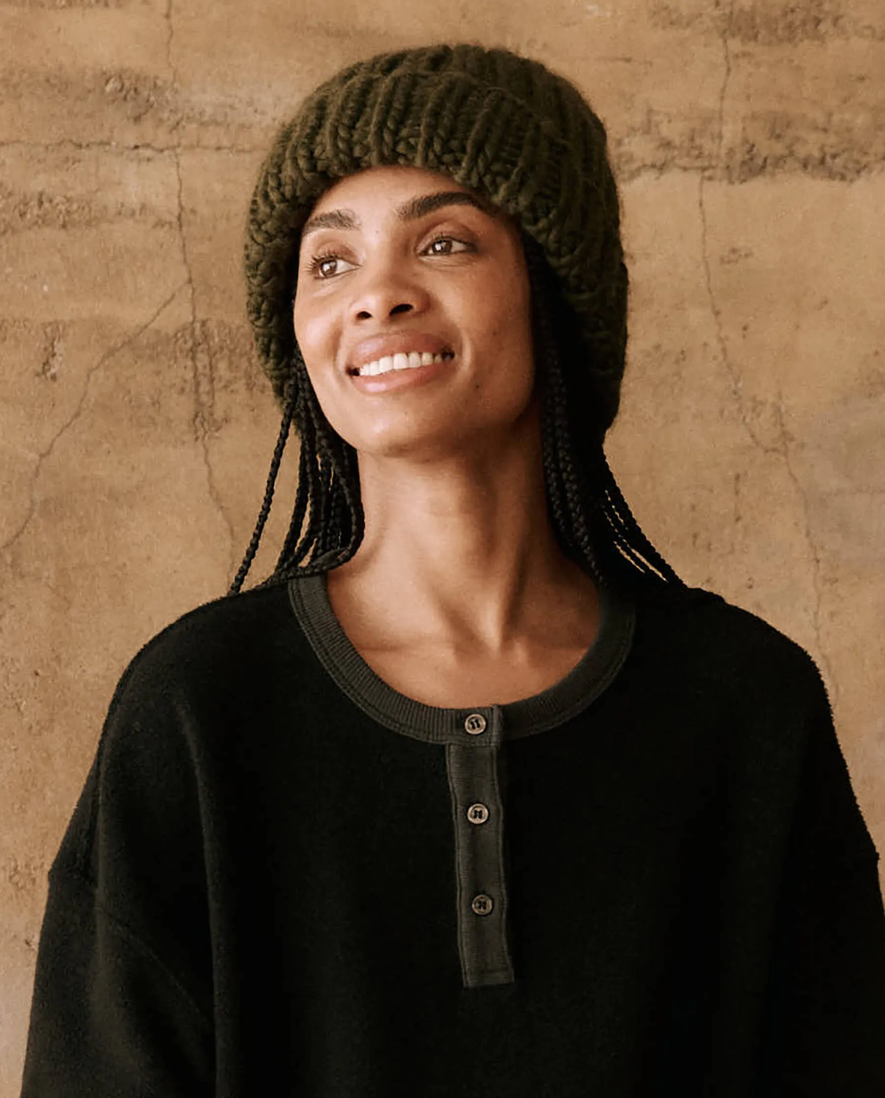 The Handknit Chunky Beanie. -- Winter Moss